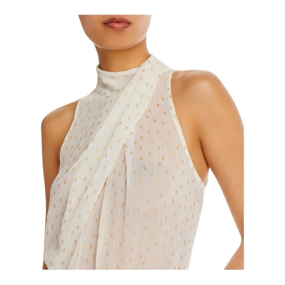 AQUA Metallic Dot Sheer Sleeveless Blouse - 100% Exclusive - Picture 3 of 5